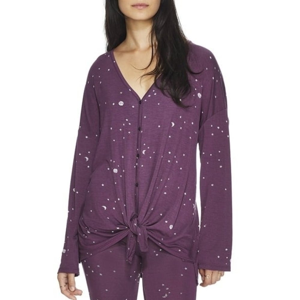 Splendid Womens To The Moon Knit Pajama Top Size Small (TOP ONLY)